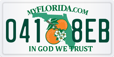 FL license plate 0418EB
