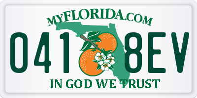 FL license plate 0418EV