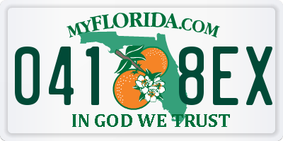 FL license plate 0418EX