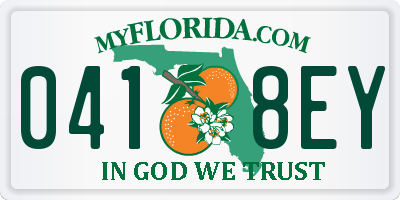 FL license plate 0418EY