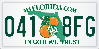 FL license plate 0418FG