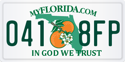 FL license plate 0418FP