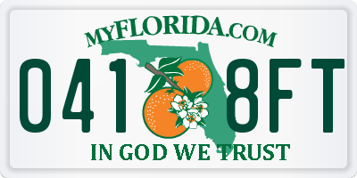 FL license plate 0418FT