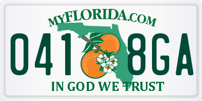 FL license plate 0418GA