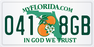 FL license plate 0418GB