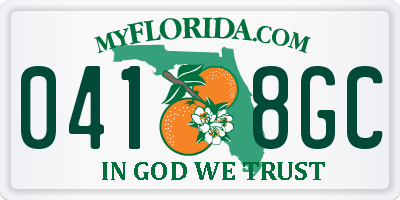 FL license plate 0418GC