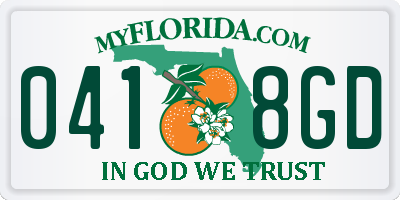 FL license plate 0418GD