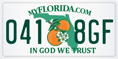 FL license plate 0418GF