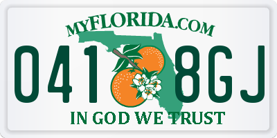 FL license plate 0418GJ