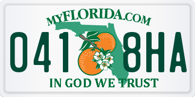 FL license plate 0418HA