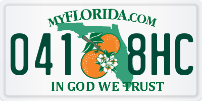 FL license plate 0418HC