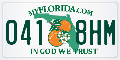FL license plate 0418HM