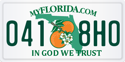 FL license plate 0418HO
