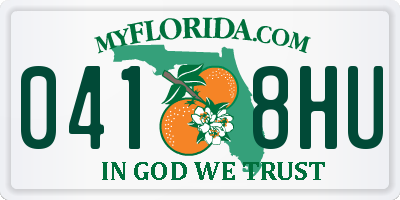 FL license plate 0418HU