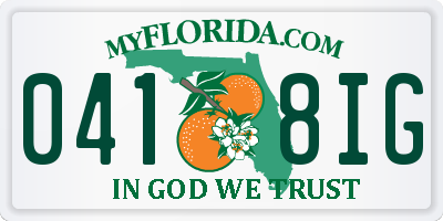 FL license plate 0418IG