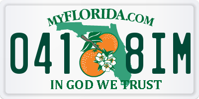 FL license plate 0418IM