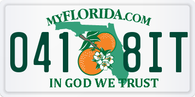 FL license plate 0418IT