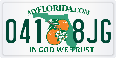 FL license plate 0418JG