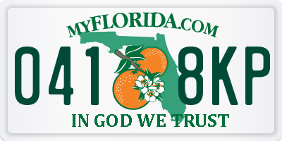 FL license plate 0418KP