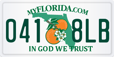 FL license plate 0418LB