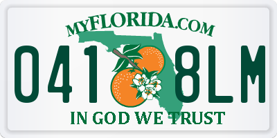 FL license plate 0418LM