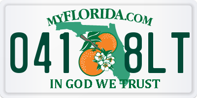 FL license plate 0418LT