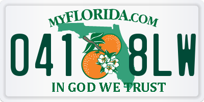 FL license plate 0418LW