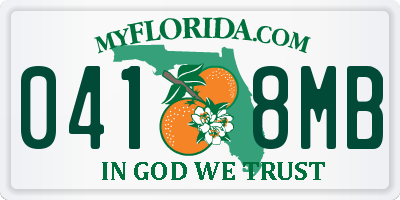 FL license plate 0418MB