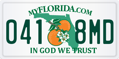 FL license plate 0418MD