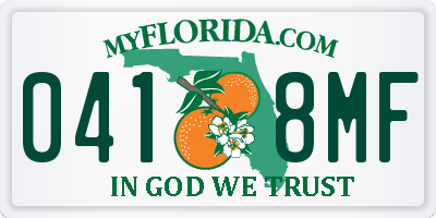 FL license plate 0418MF