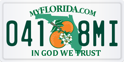 FL license plate 0418MI