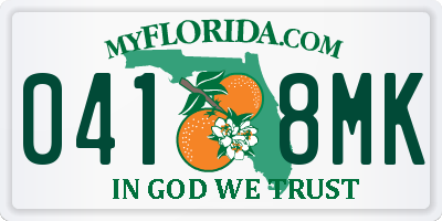 FL license plate 0418MK