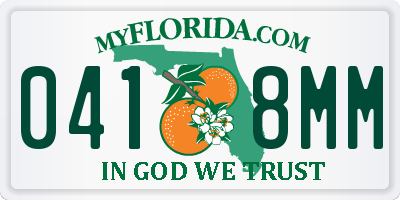 FL license plate 0418MM