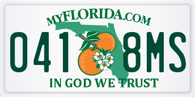 FL license plate 0418MS