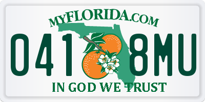 FL license plate 0418MU