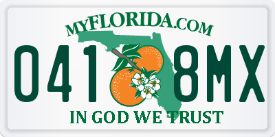 FL license plate 0418MX