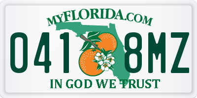 FL license plate 0418MZ