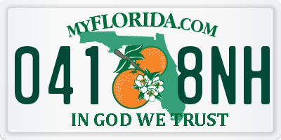 FL license plate 0418NH
