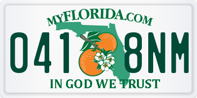 FL license plate 0418NM