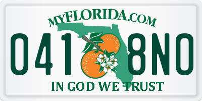 FL license plate 0418NO