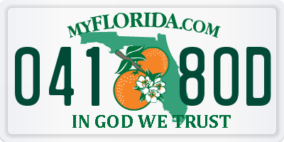 FL license plate 0418OD