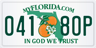 FL license plate 0418OP