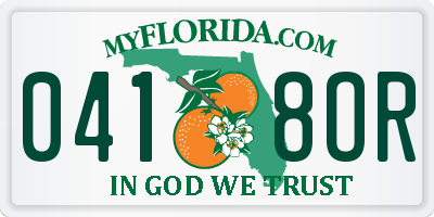 FL license plate 0418OR