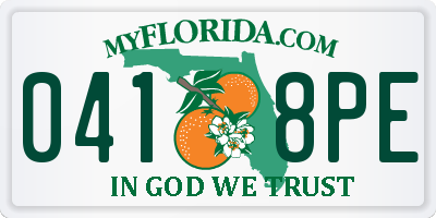 FL license plate 0418PE