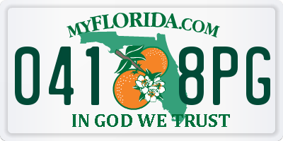FL license plate 0418PG