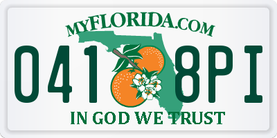 FL license plate 0418PI