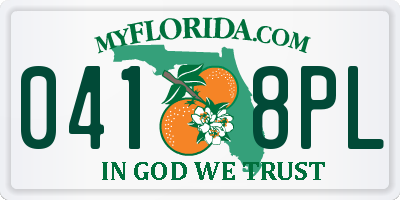 FL license plate 0418PL