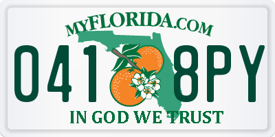 FL license plate 0418PY