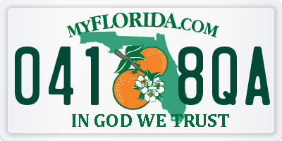 FL license plate 0418QA