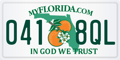 FL license plate 0418QL